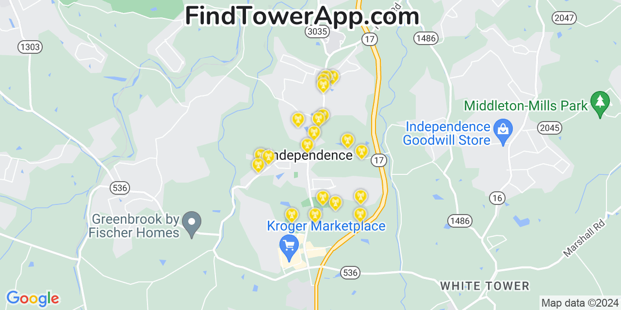 T-Mobile 4G/5G cell tower coverage map Independence, Kentucky