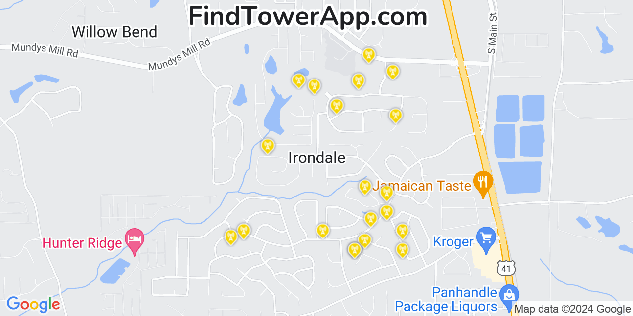 T-Mobile 4G/5G cell tower coverage map Irondale, Georgia