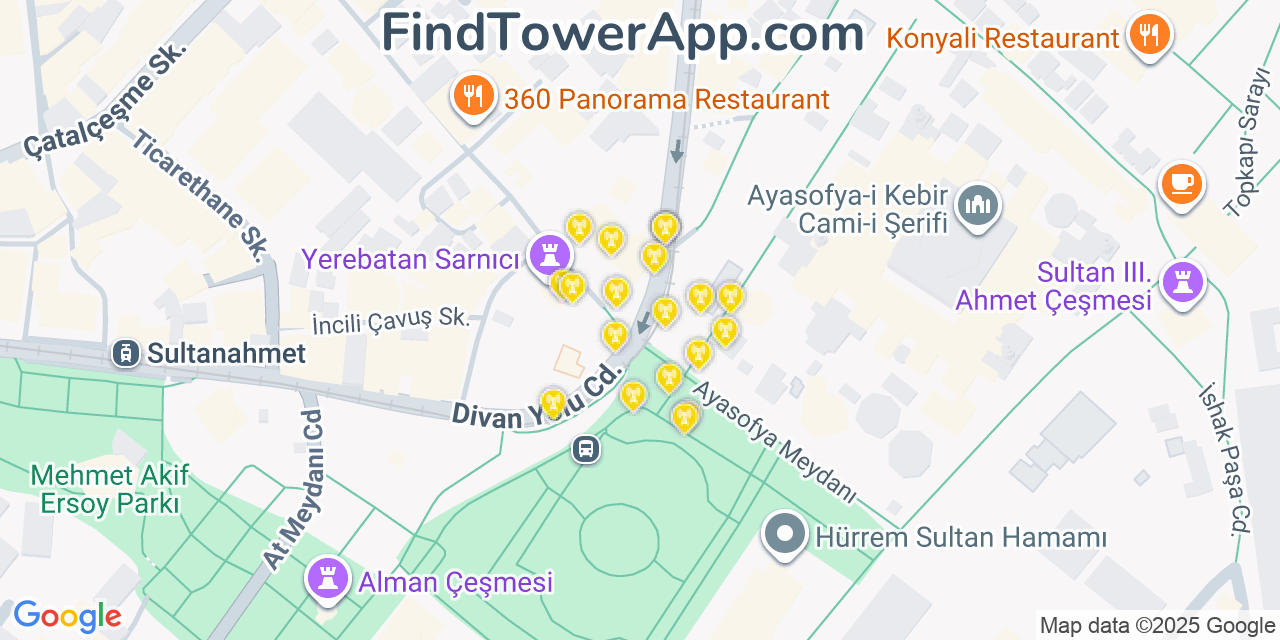 Istanbul Cell Towers, Turkey - FindTower App Coverage Maps