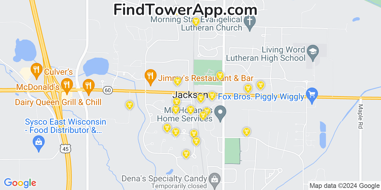 T-Mobile 4G/5G cell tower coverage map Jackson, Wisconsin