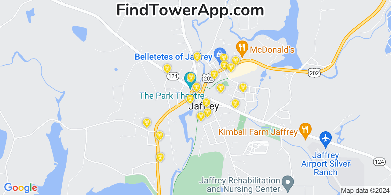 T-Mobile 4G/5G cell tower coverage map Jaffrey, New Hampshire