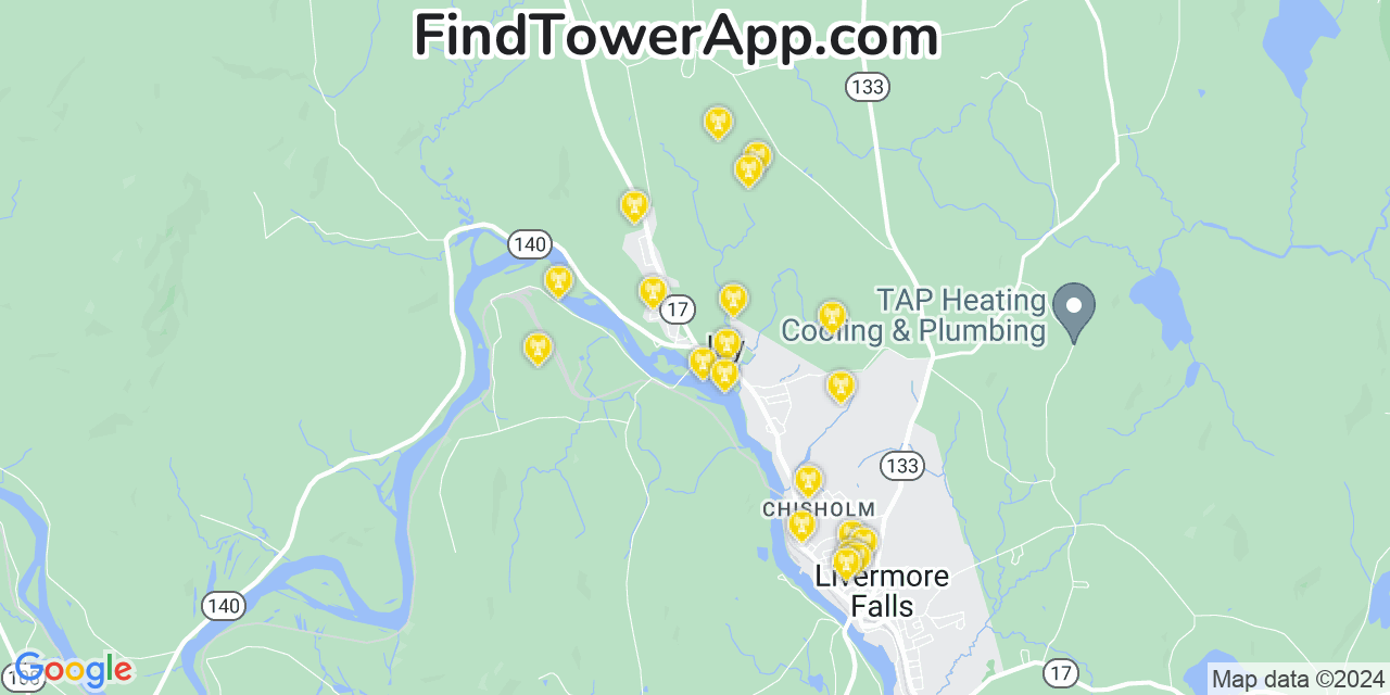 T-Mobile 4G/5G cell tower coverage map Jay, Maine