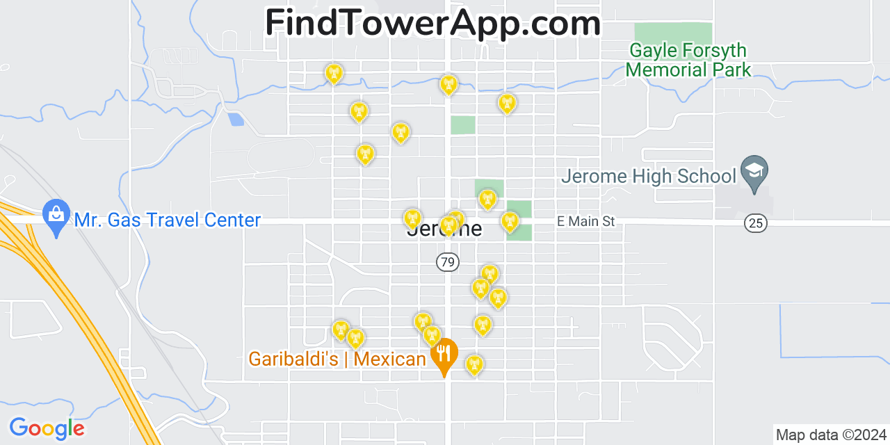 AT&T 4G/5G cell tower coverage map Jerome, Idaho