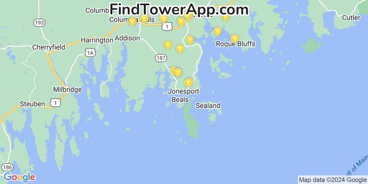 T-Mobile 4G/5G cell tower coverage map Jonesport, Maine