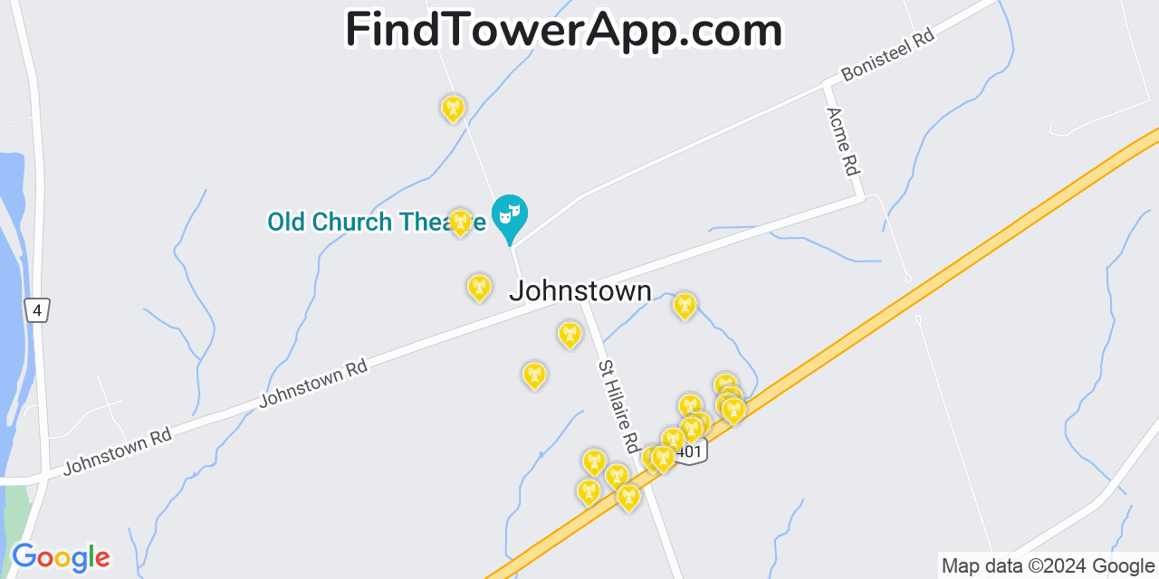 AT&T 4G/5G cell tower coverage map Jonestown, Pennsylvania