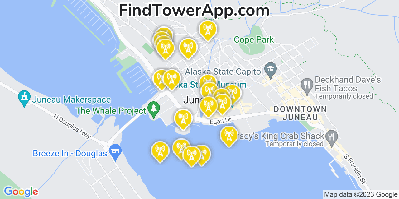 Verizon 4G/5G cell tower coverage map Juneau, Alaska