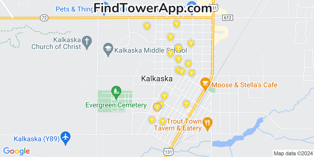 T-Mobile 4G/5G cell tower coverage map Kalkaska, Michigan