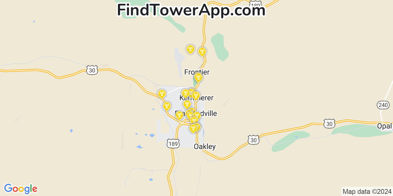 T-Mobile 4G/5G cell tower coverage map Kemmerer, Wyoming