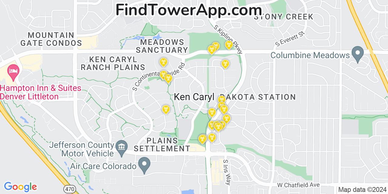 T-Mobile 4G/5G cell tower coverage map Ken Caryl, Colorado