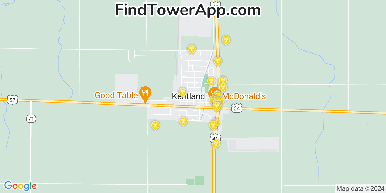 T-Mobile 4G/5G cell tower coverage map Kentland, Indiana