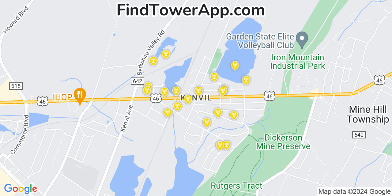 T-Mobile 4G/5G cell tower coverage map Kenvil, New Jersey