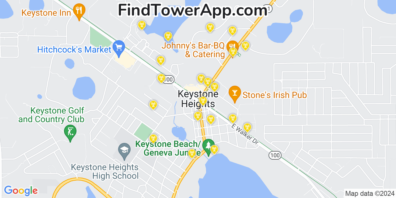 T-Mobile 4G/5G cell tower coverage map Keystone Heights, Florida