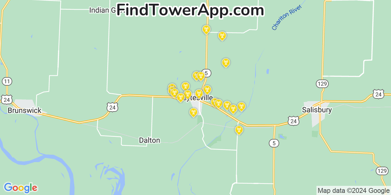 T-Mobile 4G/5G cell tower coverage map Keytesville, Missouri