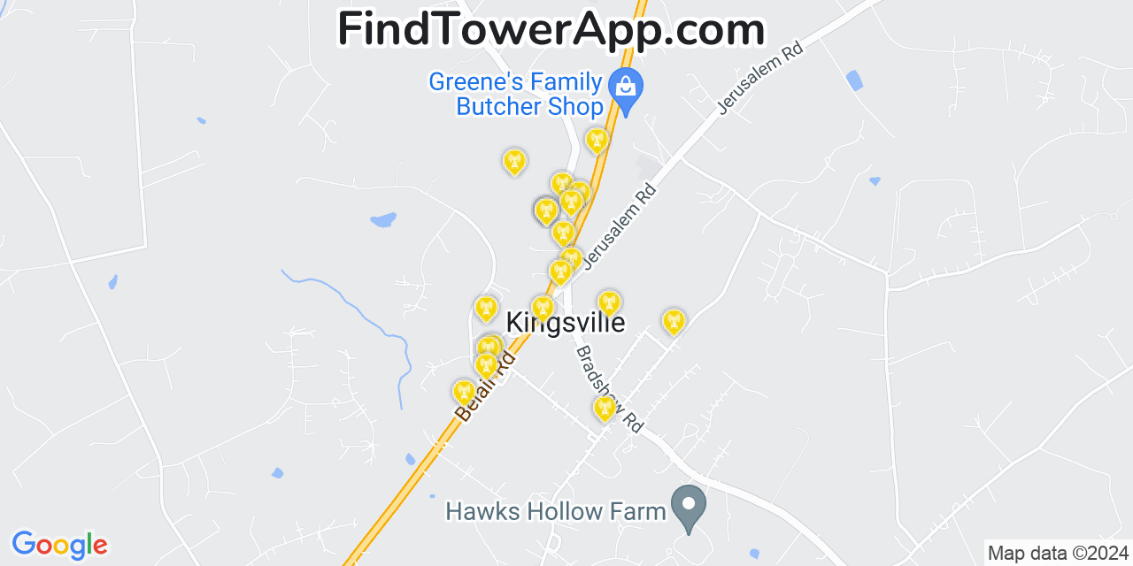 T-Mobile 4G/5G cell tower coverage map Kingsville, Maryland