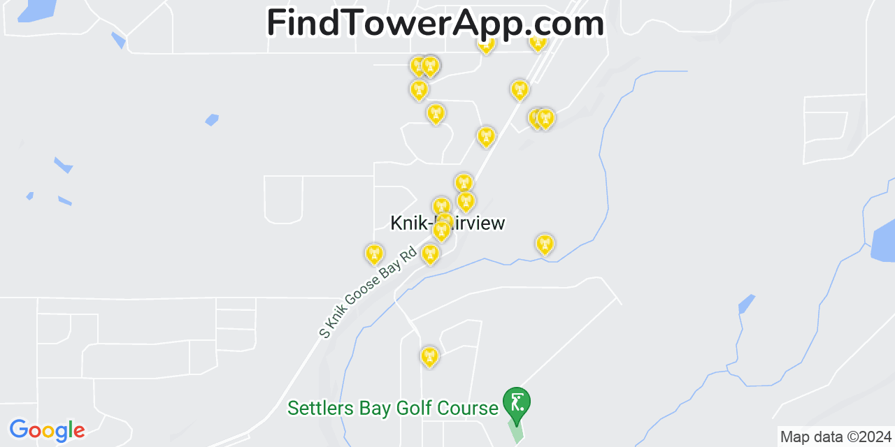 T-Mobile 4G/5G cell tower coverage map Knik Fairview, Alaska