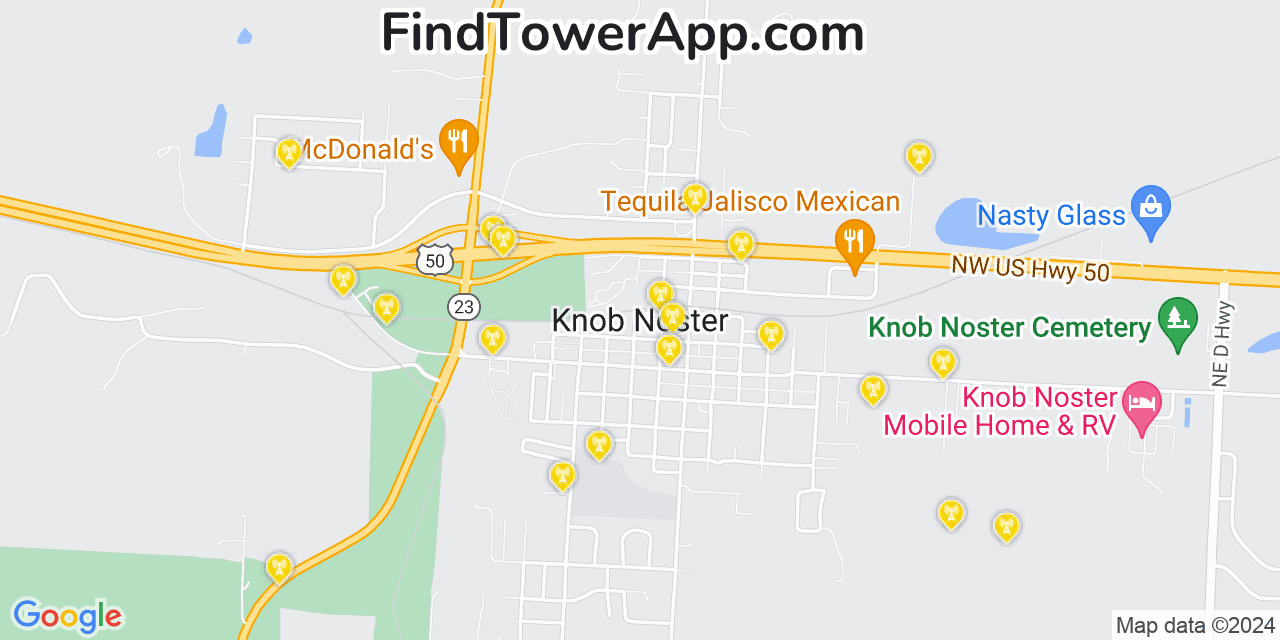 T-Mobile 4G/5G cell tower coverage map Knob Noster, Missouri