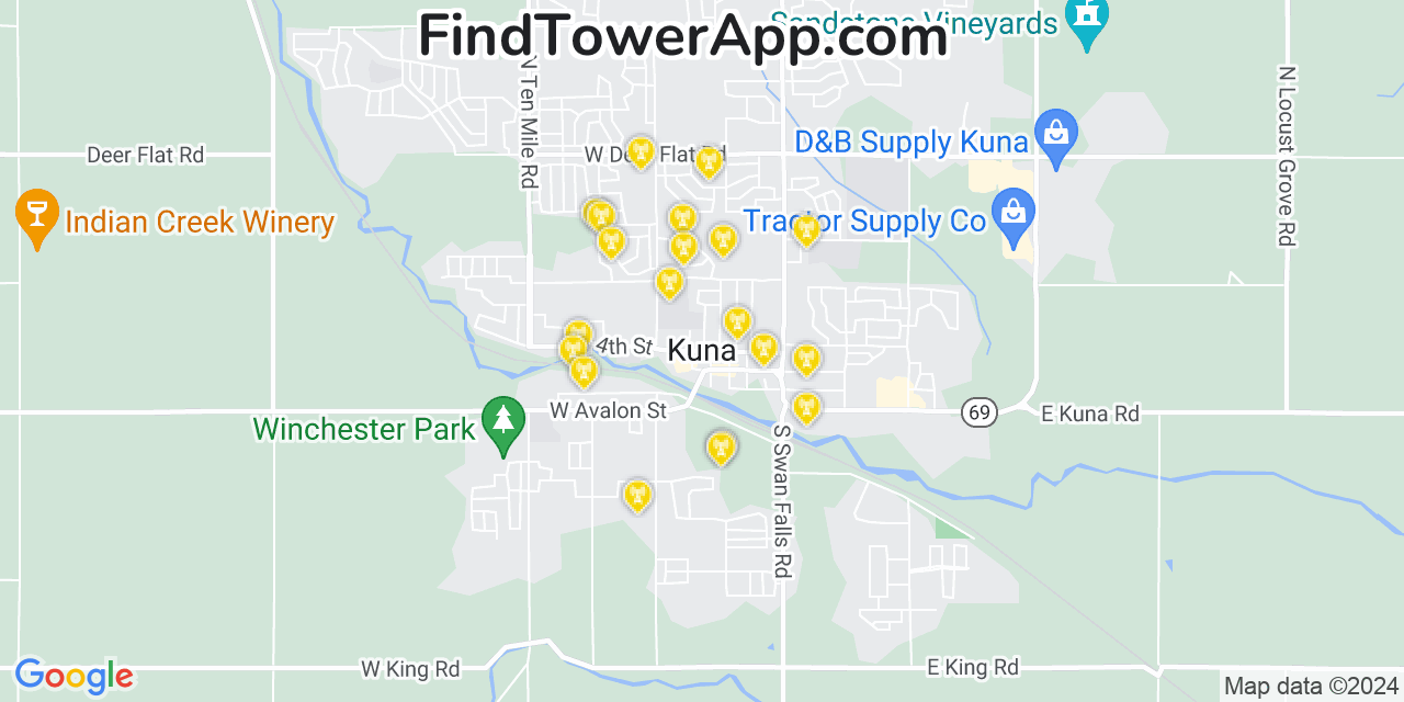 T-Mobile 4G/5G cell tower coverage map Kuna, Idaho