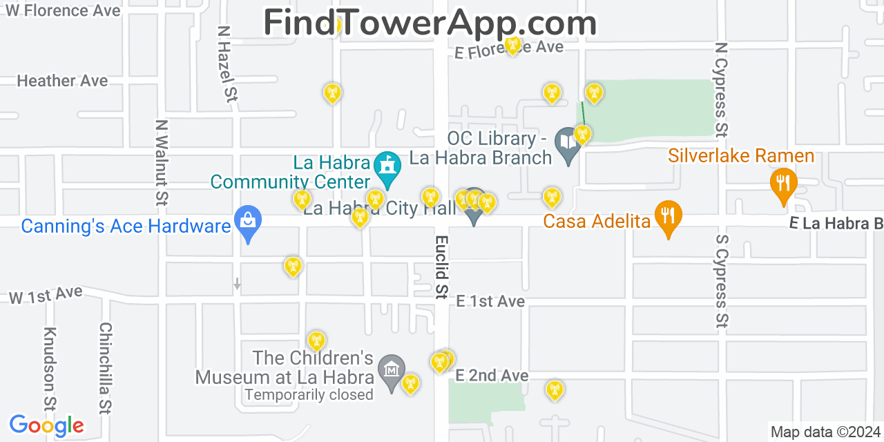 La Habra California Cell Tower Coverage Map