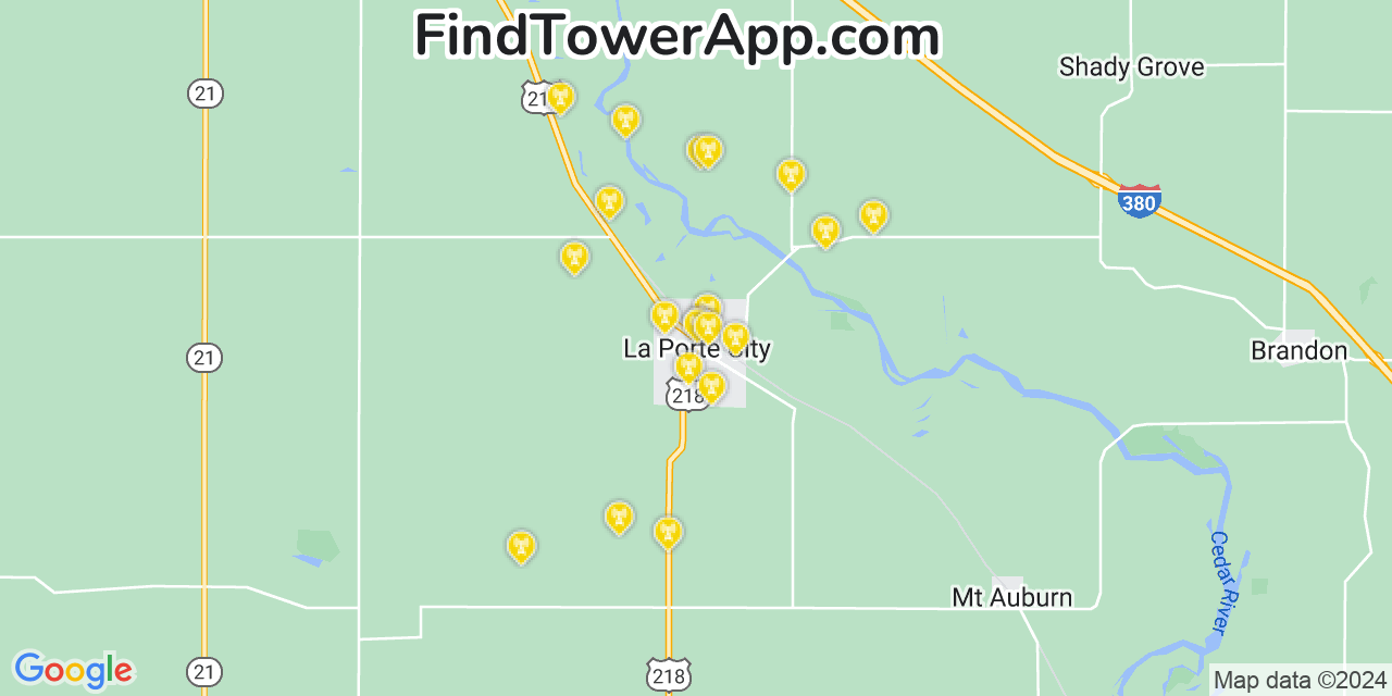 T-Mobile 4G/5G cell tower coverage map La Porte City, Iowa