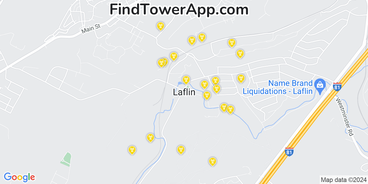 Verizon 4G/5G cell tower coverage map Laflin, Pennsylvania