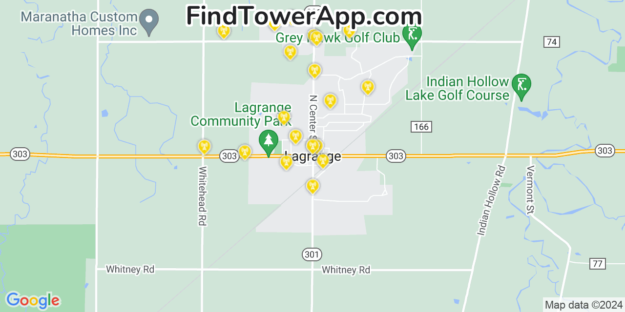 Verizon 4G/5G cell tower coverage map Lagrange, Ohio