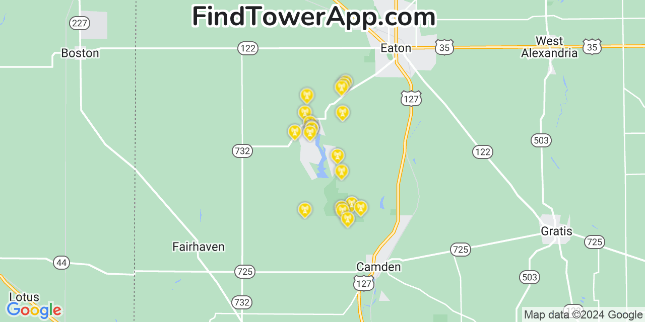 AT&T 4G/5G cell tower coverage map Lake Lakengren, Ohio