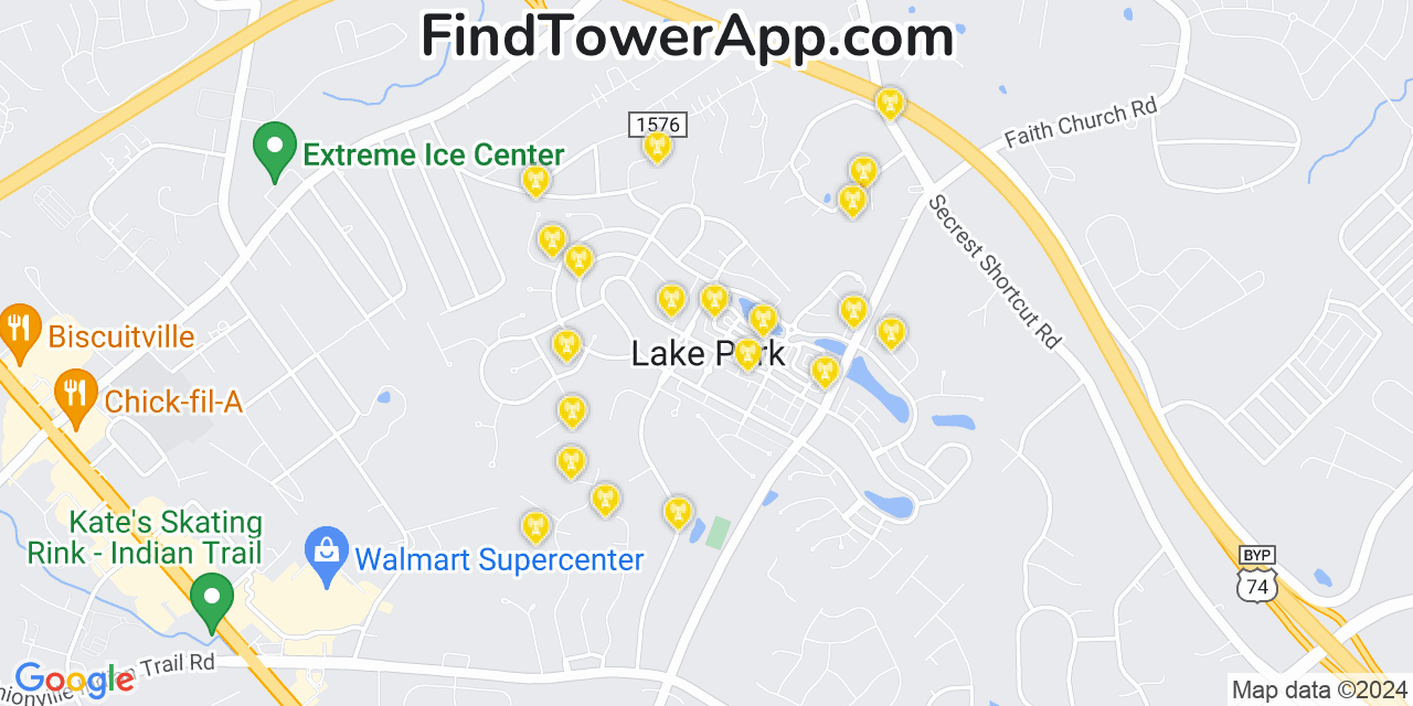 Verizon 4G/5G cell tower coverage map Lake Park, North Carolina