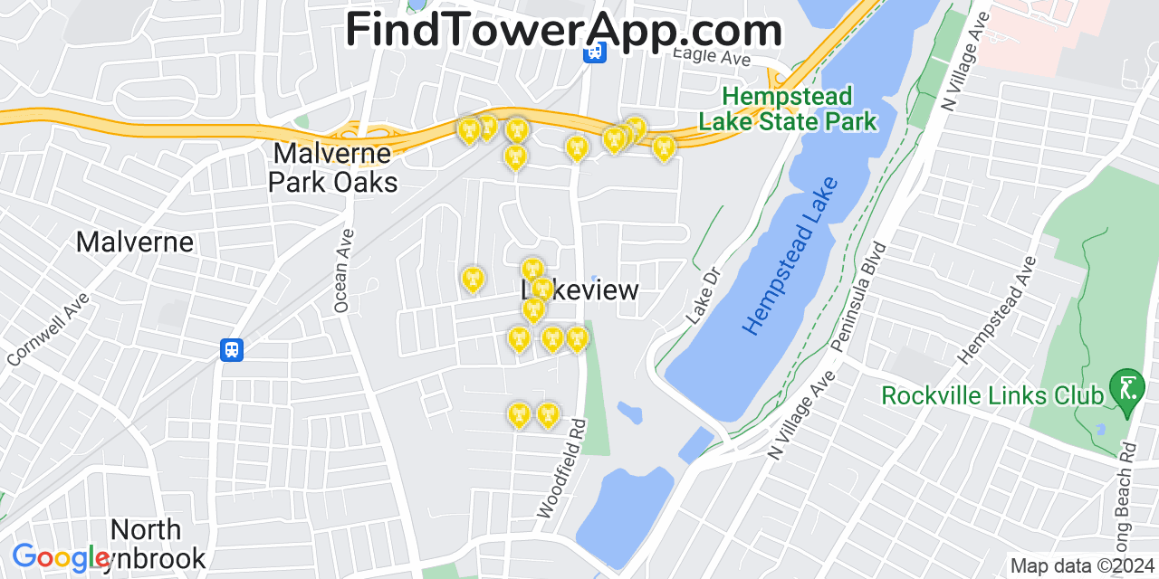 T-Mobile 4G/5G cell tower coverage map Lakeview, New York