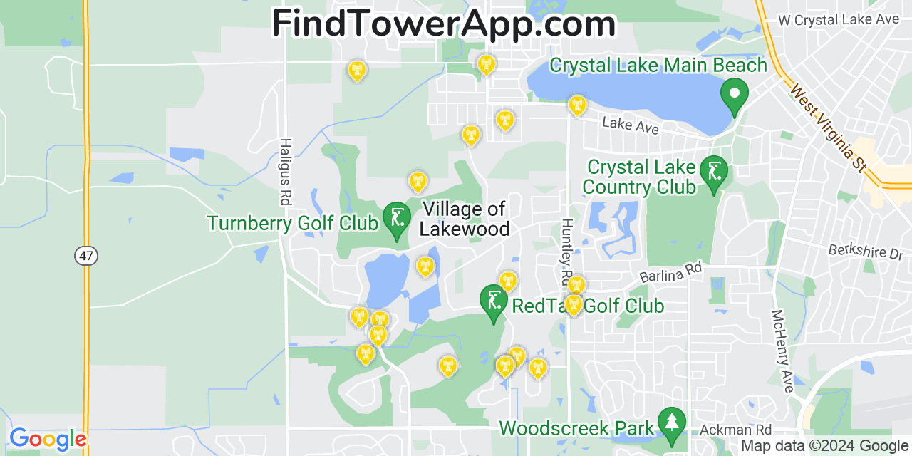 T-Mobile 4G/5G cell tower coverage map Lakewood, Illinois