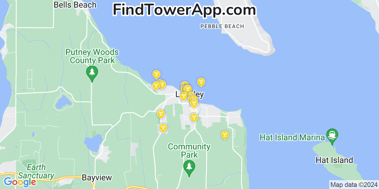 Verizon 4G/5G cell tower coverage map Langley, Washington