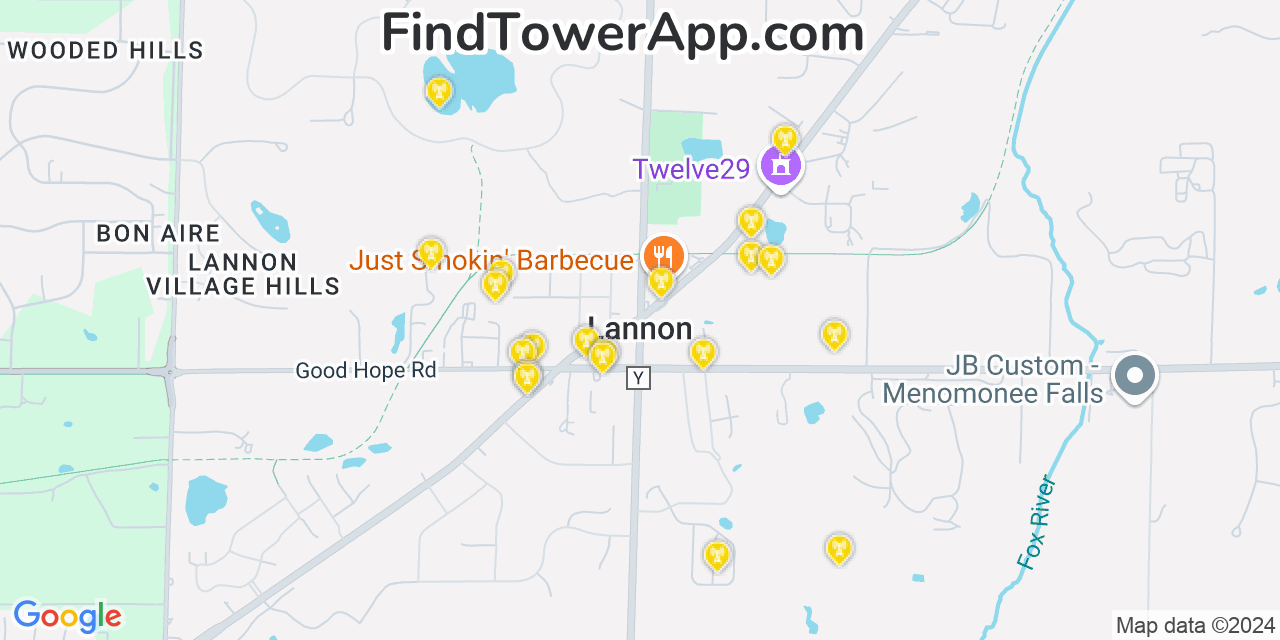 Lannon Wisconsin Cell Tower Coverage Map