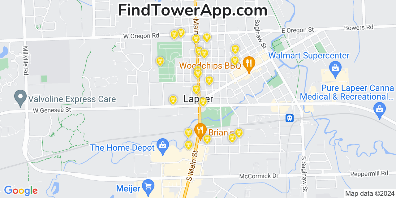 T-Mobile 4G/5G cell tower coverage map Lapeer, Michigan