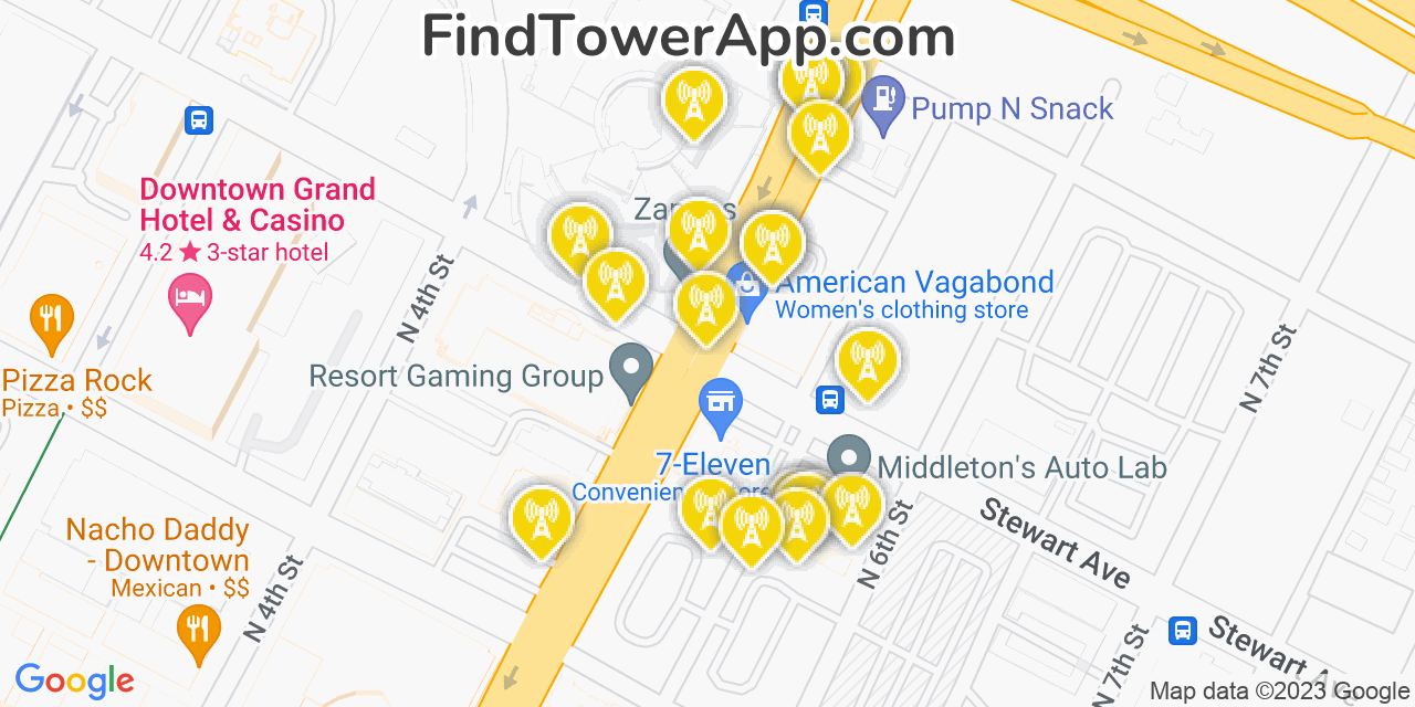 Las Vegas Nevada Cell Tower Coverage Map