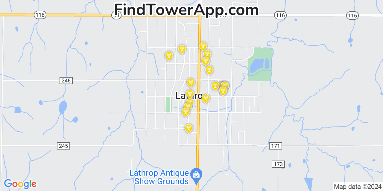 T-Mobile 4G/5G cell tower coverage map Lathrop, Missouri