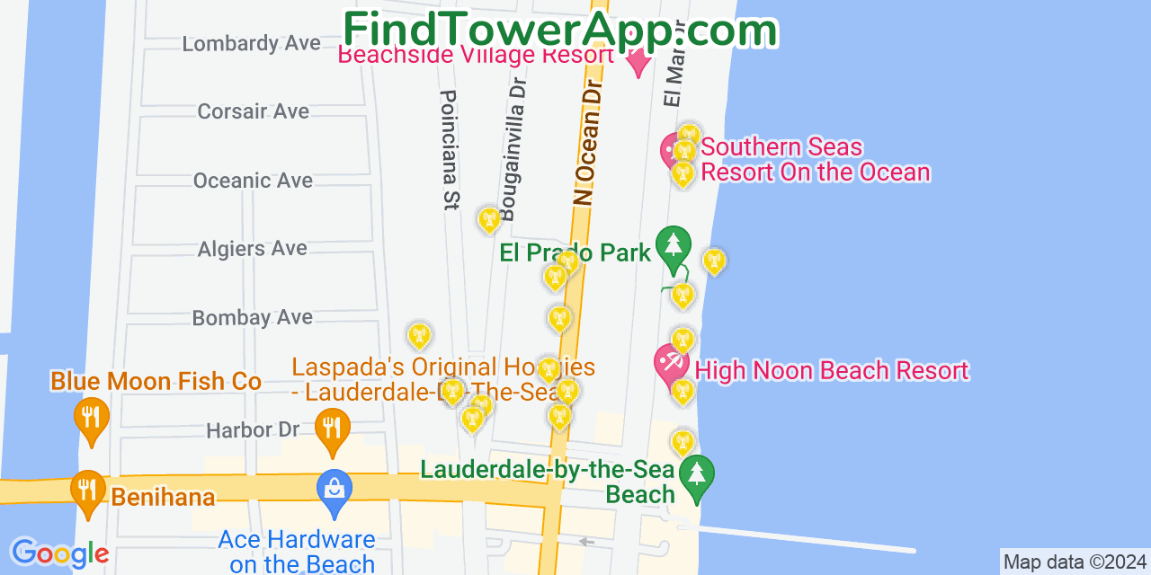 T-Mobile 4G/5G cell tower coverage map Lauderdale by the Sea, Florida