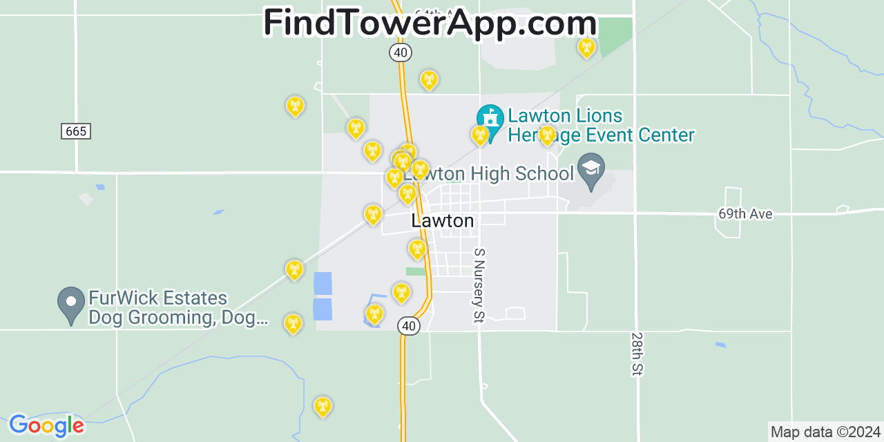 T-Mobile 4G/5G cell tower coverage map Lawton, Michigan