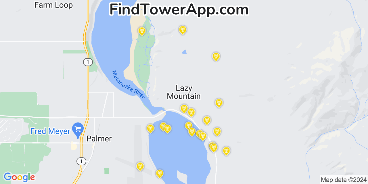 T-Mobile 4G/5G cell tower coverage map Lazy Mountain, Alaska