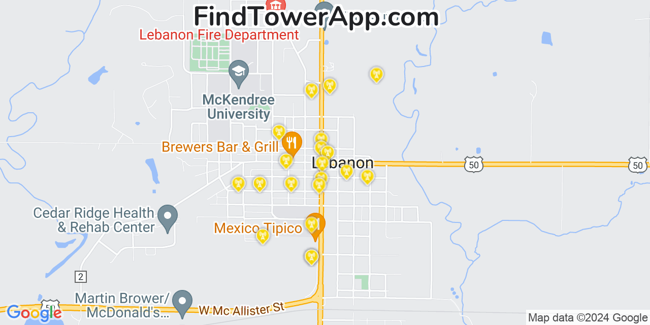 T-Mobile 4G/5G cell tower coverage map Lebanon, Illinois