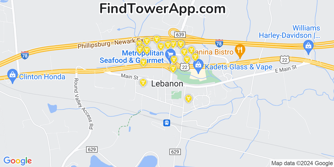 T-Mobile 4G/5G cell tower coverage map Lebanon, New Jersey