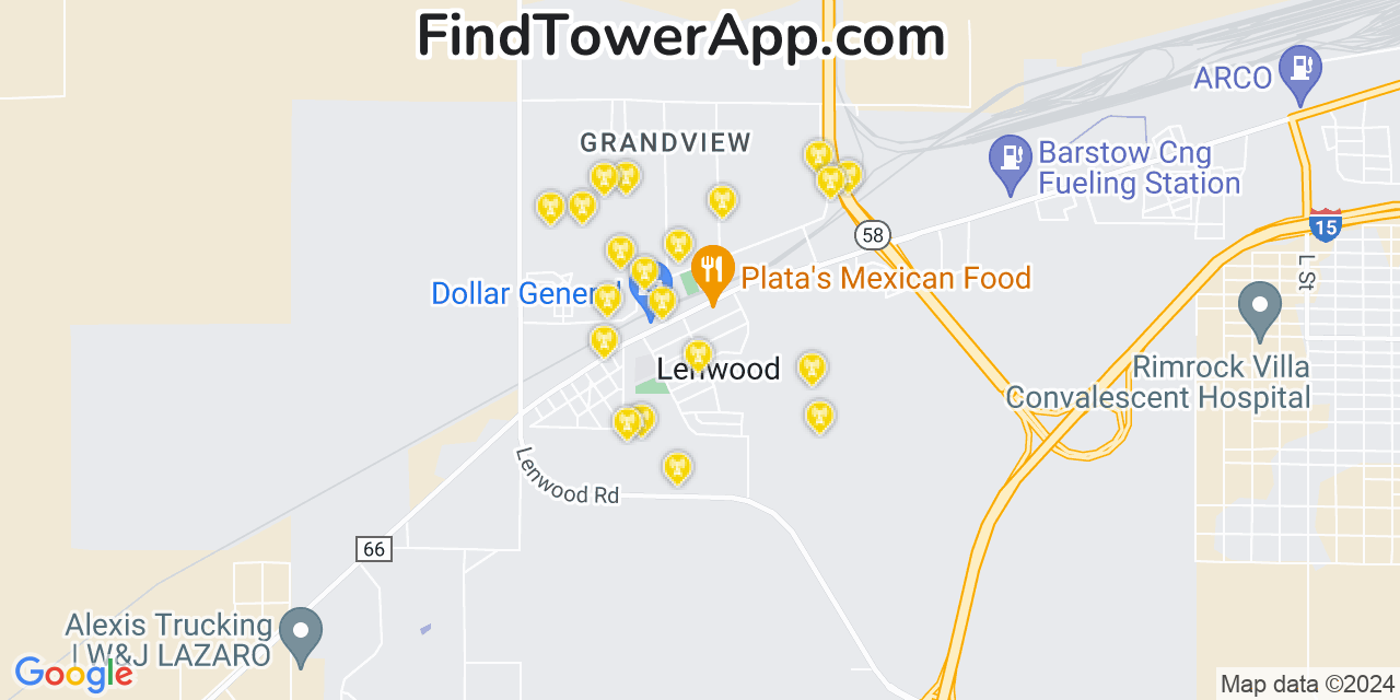 T-Mobile 4G/5G cell tower coverage map Lenwood, California