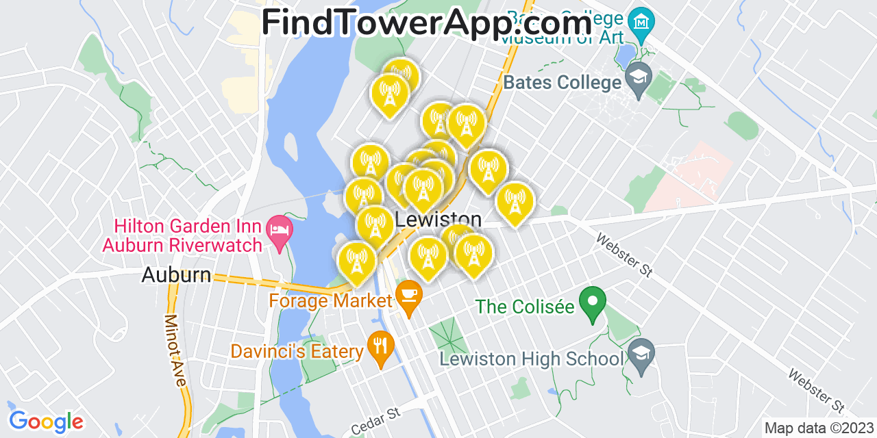 Lewiston Maine Cell Tower Coverage Map