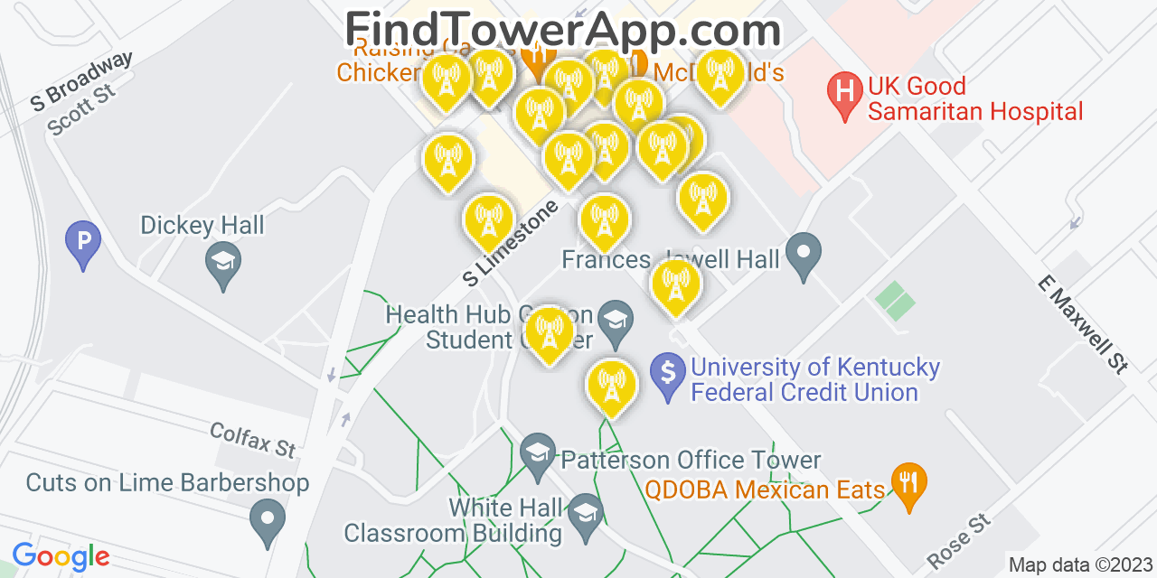 Lexington Kentucky Cell Tower Coverage Map