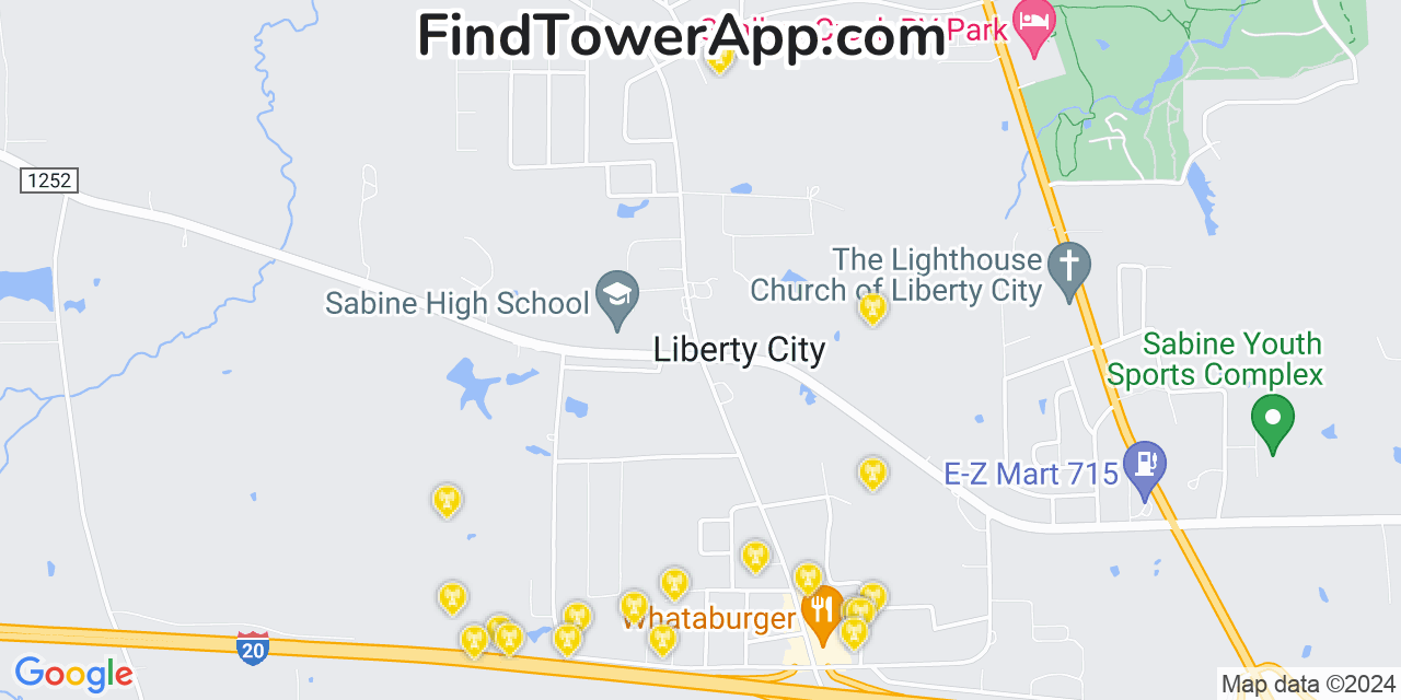 T-Mobile 4G/5G cell tower coverage map Liberty City, Texas