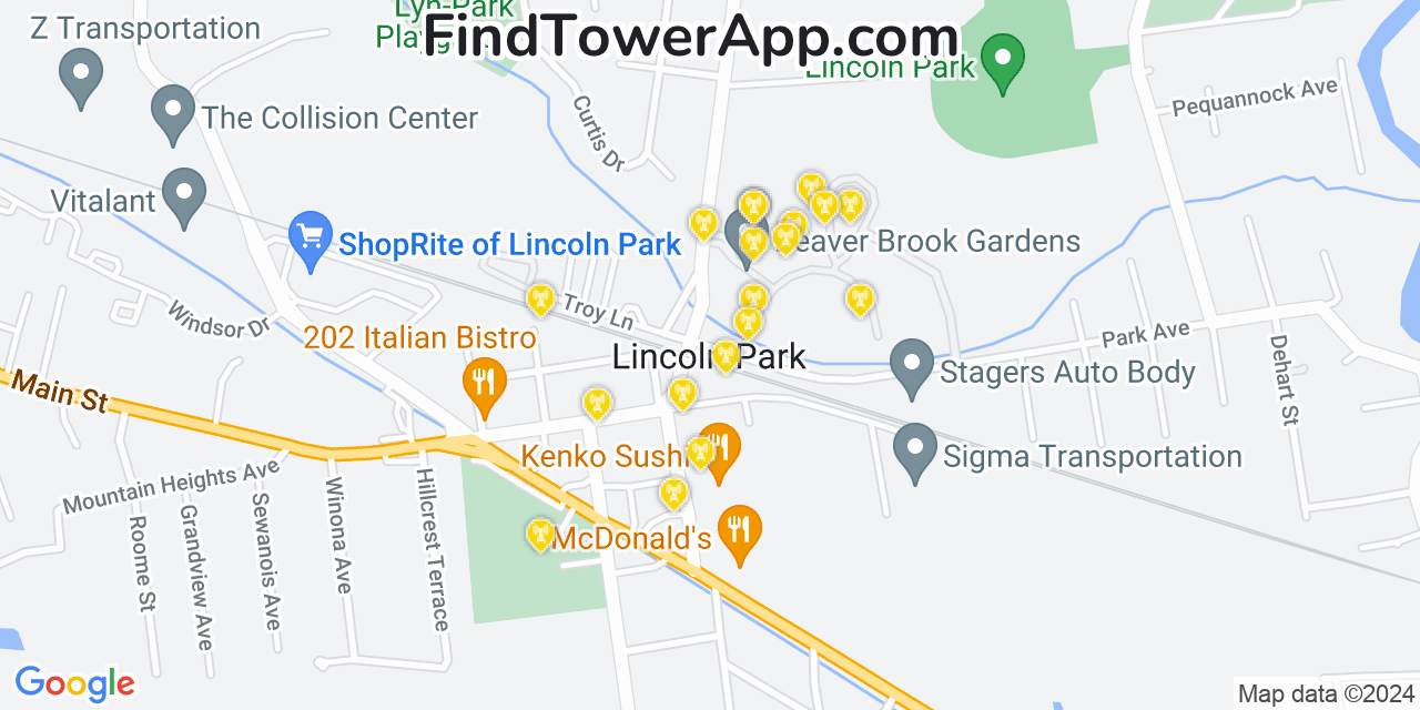 T-Mobile 4G/5G cell tower coverage map Lincoln Park, New Jersey