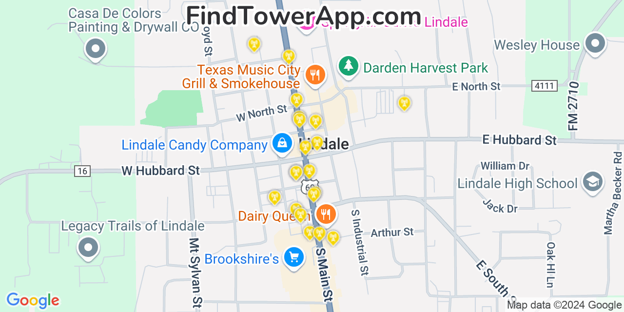 Lindale Texas Cell Tower Coverage Map