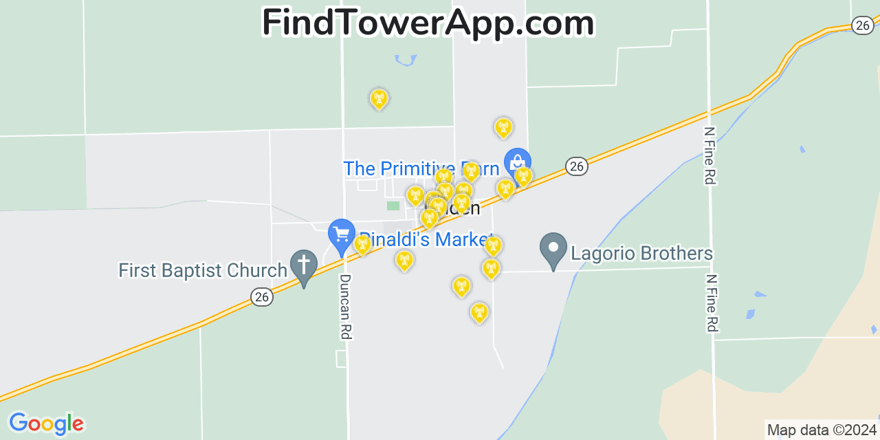 T-Mobile 4G/5G cell tower coverage map Linden, California