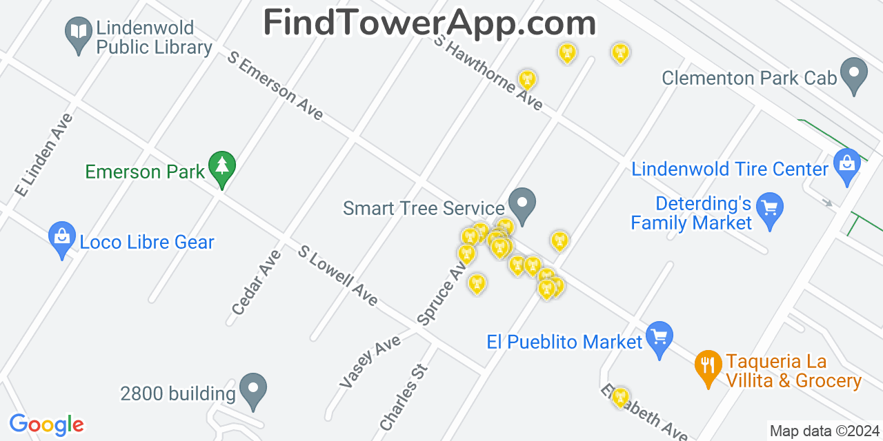 AT&T 4G/5G cell tower coverage map Lindenwold, New Jersey