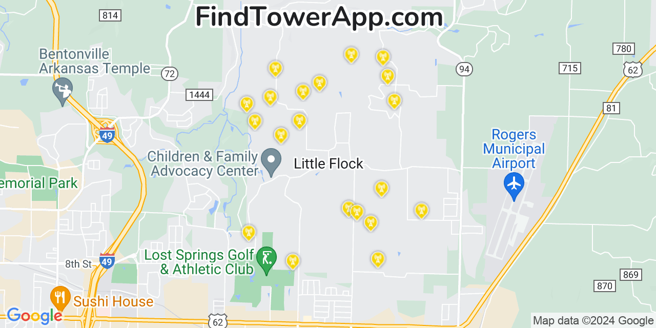 T-Mobile 4G/5G cell tower coverage map Little Flock, Arkansas