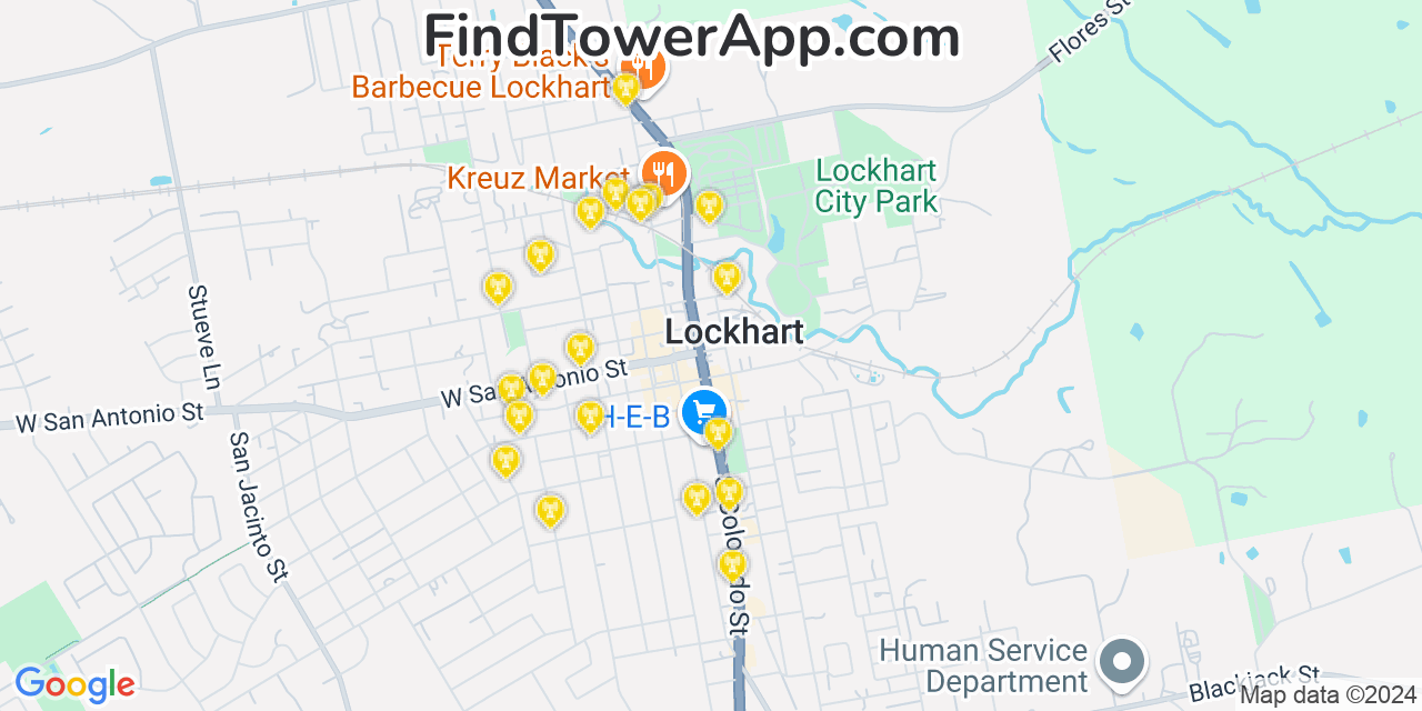 Lockhart Texas Cell Tower Coverage Map
