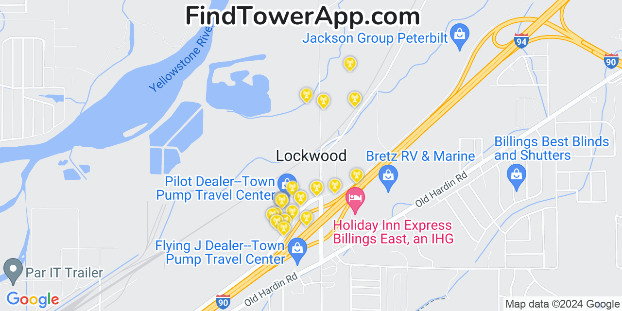 T-Mobile 4G/5G cell tower coverage map Lockwood, Montana